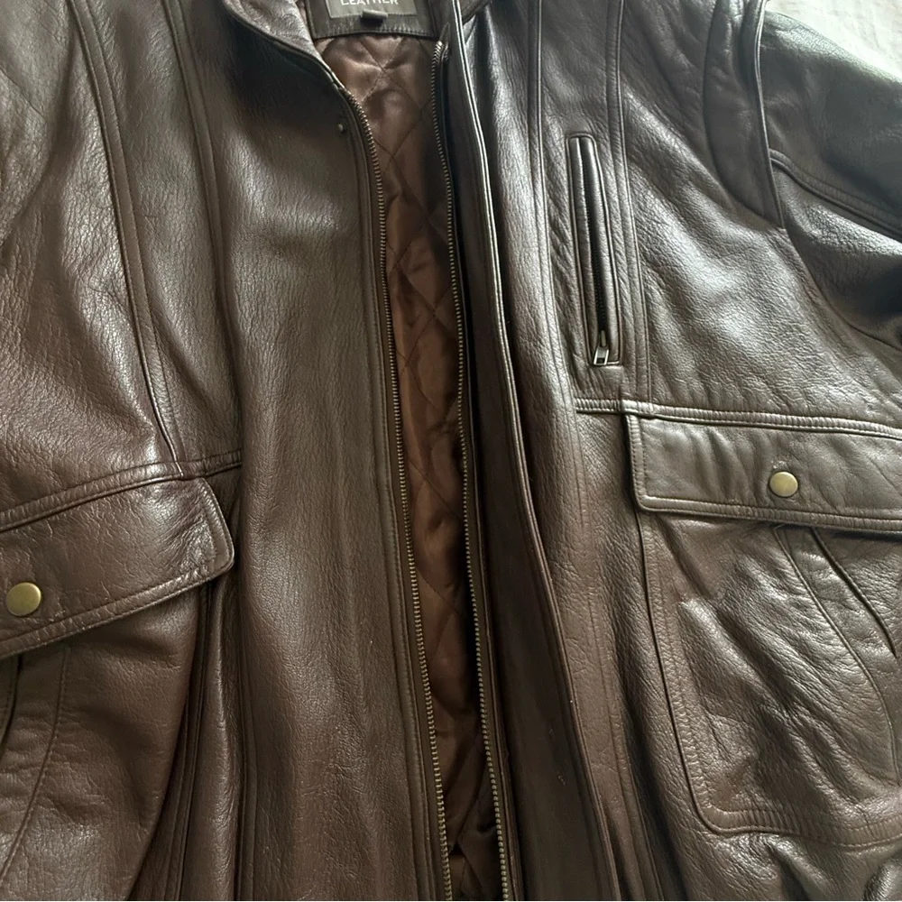 Vintage Wilsons Leather Men’s Bomber Jacket Brown Flight Oversized Jacket XXL - Picture 9 of 15